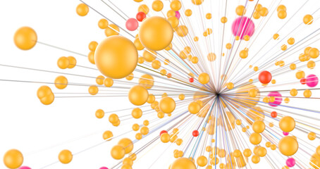 Aufkleber - Global network background. Connecting triangles. Globe of the earth. abstract planet in space. 3d rendering