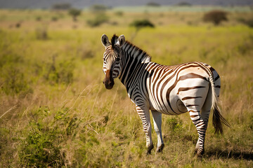 Canvas Print - zebra in the grass