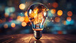 © ZMPixels - A conceptual image showcasing a light bulb as a metaphor for an innovative breakthrough and smart idea, symbolizing genius marketing strategy planning and creative thinking in business.
