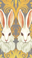 Wall Mural - Abstract Image Pattern Background, Rabbits, Texture, Wallpaper, Background, Cell Phone Cover and Screen, Smartphone, Computer, Laptop, 9:16 Format - PNG