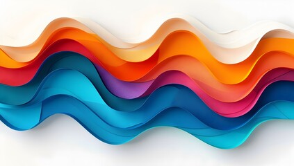 Wall Mural - Abstract colorful wave shapes background vector presentation design, white background ,8k, realistic, detailed, no text 
