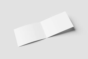 Wall Mural - White blank A4 landscape horizontal bi-fold brochure for mockup