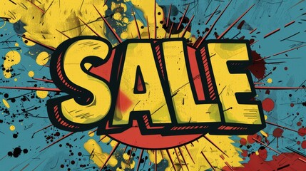 Wall Mural - Comic book style word SALE