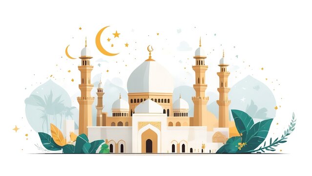 Eid Al adha Flat Illustration concept - Generative AI