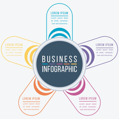 Wall Mural - Infographic design 5 Steps, objects, elements or options business information template