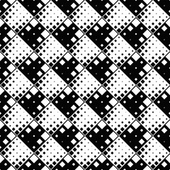 Poster - Seamless diagonal square pattern background - monochrome abstract vector design from squares