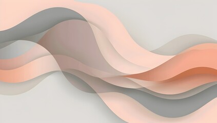 Wall Mural - peach and grey color abstract wave background vector presentation design, simple shapes 
