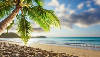 Wall Mural - beach and coconut palm tree