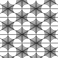 Wall Mural - Seamless spider web design pattern with clover leaf concept in negative space. Used for design surfaces, fabrics, textiles.