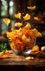 Sticker - Potato chips falling into bowl