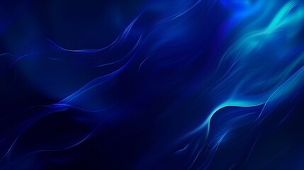 Poster - abstract blue background with blurred wavy lines and glowing elements.