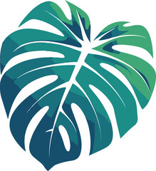 Wall Mural - Vector Monstera Leaf: Nature, Serenity, and Tropical Vibrance