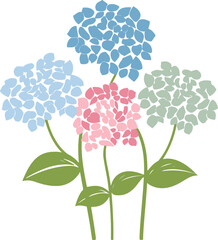 Poster - Colorful Hydrangea Illustration Symbolizing Diversity