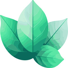 Poster - Illustration of Green Leaves Representing Nature and Growth