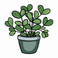 Poster - Cartoon Potted Plant Illustration: Simplicity and Growth