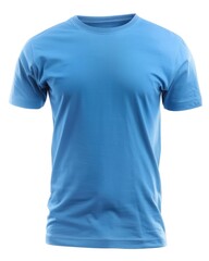 Bright Shirt. Light Blue Blank T-Shirt Mockup for Clothing Fashion Design