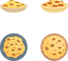 Poster - Collection of four vector illustrations featuring various homemade cookies