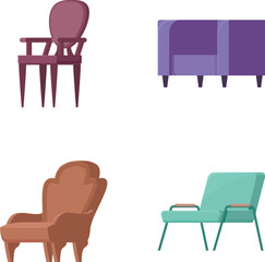 Poster - Collection of stylish chairs including vintage and contemporary design elements