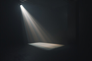 Poster - Empty stage with spotlights in the dark room. Spotlights background