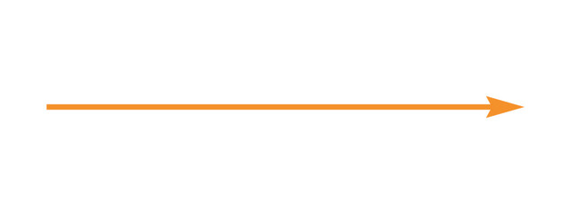Wall Mural - Straight orange arrow - Long orange arrow indication sign isolated on a transparent background - Vector illustration
