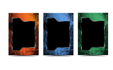 Grunge abstract texture background picture frame sport card set 