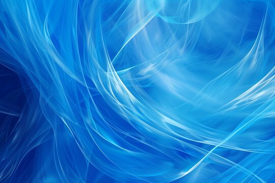 A modern design with abstract blue and white curved lines on a cool blue background