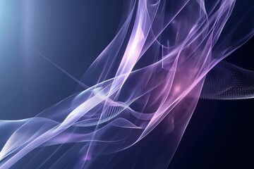 Wall Mural - Abstract futuristic design featuring purple and white light streaks on a dark blue background