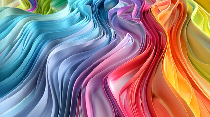 Wall Mural - Abstract colorful background with fluid shapes and curves. 3d rendering illustration. Colorful waves. Abstract wallpaper design for print 