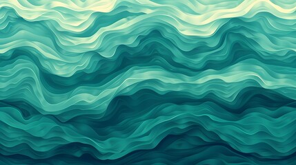 Retro grainy gradient background noise texture effect summer poster design seamless colors teal abstract wave pattern.