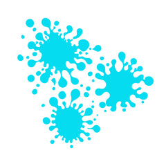 Poster - Liquid shapes, frames with uneven wavy edge set, composition. Water, fluid, paint, puddle, stain, rounded blot with splashes, drops, blobs, droplets. Design elements, backgrounds.