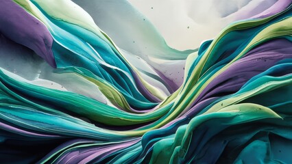 Wall Mural - A close up of a painting with many colors and shapes, AI