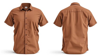 brown Shirt Design Template back and front