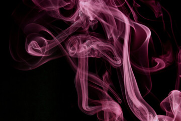 Wall Mural - close up of incense smoke abstract on black background