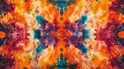 Wall Mural - Contemporary Art Vibrant Tie Dye Patterns in Bold Colors