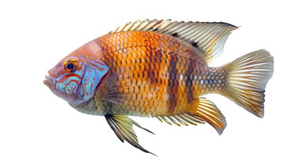 Wall Mural - Football Fish full body clearly photo on white background ,