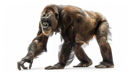 Wall Mural - Gigantopithecus full body clearly photo on white background , 