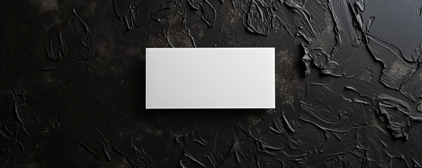 Aufkleber - white rectangular sign on textured black background, minimalistic design concept