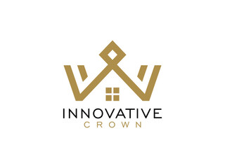 Wall Mural - Creative crown king and queen logo Design.