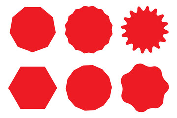 Poster - Red shape icons. Geometric and abstract forms. Bold design elements. Vector illustration.