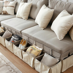 Wall Mural - Under-Sofa Storage Boxes for Extra Space – Clever Hidden Storage Solution