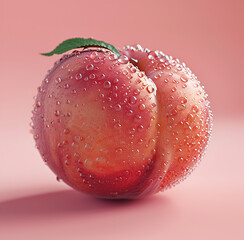 Wall Mural - red apple with water drops