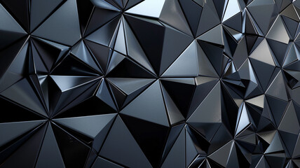 Poster - Close-up of black wall with numerous triangles