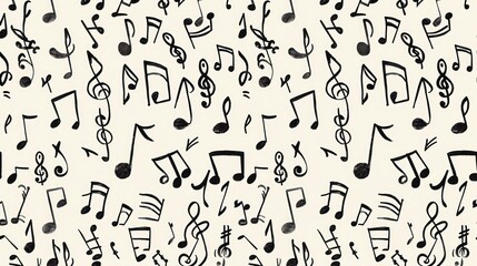 Music tone note song pattern doodle silhouette icon symbol.