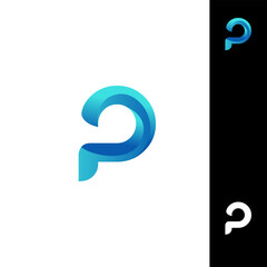 Wall Mural - Modern and sophisticated letter P initial signal logo design.