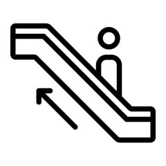 Wall Mural - escalator line icon