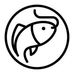 Wall Mural - fish line icon