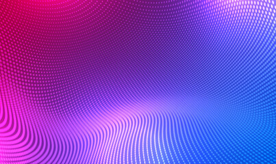 Fototapete - Abstract technology dynamic particles mesh background. Futuristic moving dots particles. 3d wave point fractal background. hi-tech and big data visualization for brochures, card, banner. Vector EPS10.