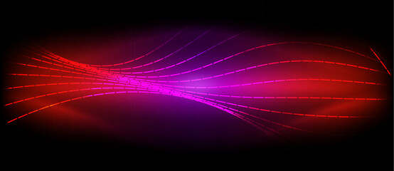 Wall Mural - Neon wave lines with blend effect. Vector Illustration For Wallpaper, Banner, Background, Card, Book Illustration, landing page
