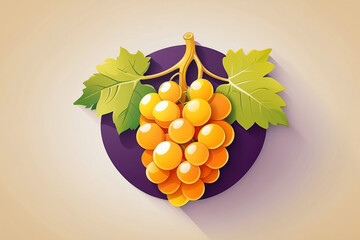 Wall Mural - A bunch of grapes with a purple background