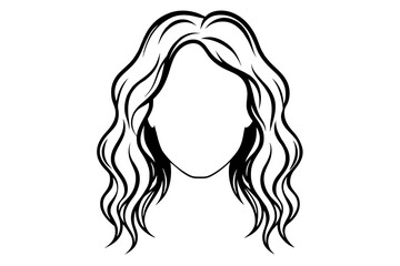 Canvas Print - woman hair silhouettes vector illustration